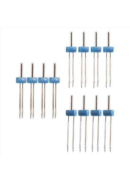 12 Adet Ikiz Iğneler, Ev Dikiş Makinesi Için Plastik Kutu ile Çift Ikiz Iğneler, 3 Boyut Karışık 2.0/ 90, 3.0/ 90, 4.0/ 90 (Yurt Dışından)