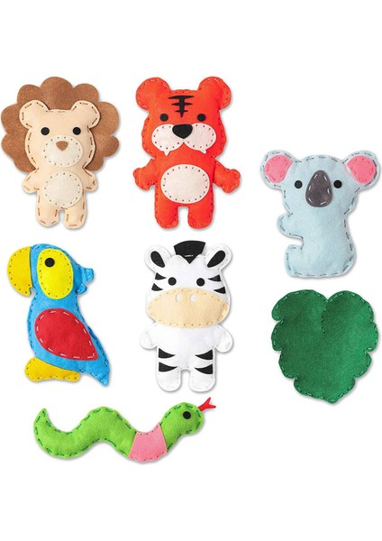 Jungle Hayvan Çocuklar Için Dikiş Kiti Vahşi Hayvanlar Dikiş Paketi Yeni Başlayan Erkek Kızlar Eğlenceli Diy Dikiş Oyuncak Zanaat Si (Yurt Dışından)