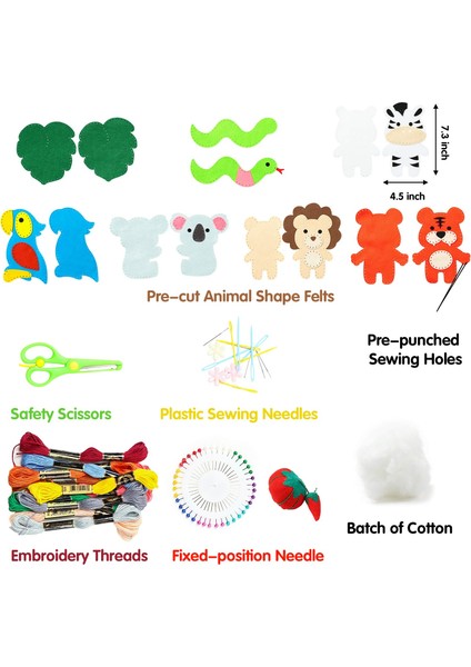 Jungle Hayvan Çocuklar Için Dikiş Kiti Vahşi Hayvanlar Dikiş Paketi Yeni Başlayan Erkek Kızlar Eğlenceli Diy Dikiş Oyuncak Zanaat Si (Yurt Dışından) fiyatları