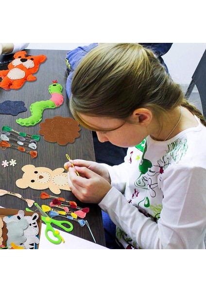 Jungle Hayvan Çocuklar Için Dikiş Kiti Vahşi Hayvanlar Dikiş Paketi Yeni Başlayan Erkek Kızlar Eğlenceli Diy Dikiş Oyuncak Zanaat Si (Yurt Dışından) fırsatları