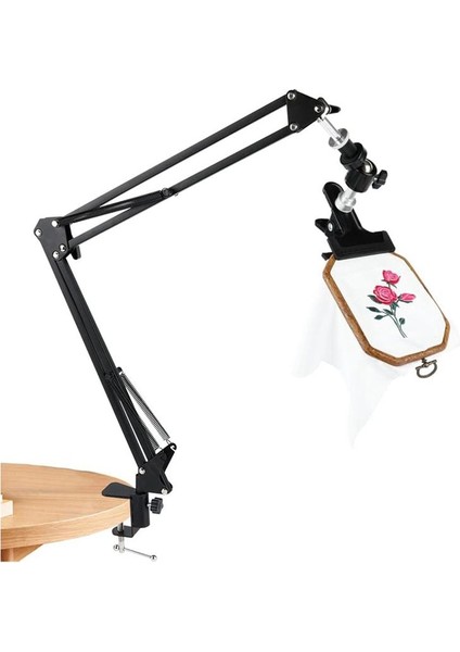 Nakış Çember Çapraz Saplama Stand: 360 Hoop Spin Düğmesi ile Ayarlanabilir Metal Dönmüş Nakış Çember Tutucu (Yurt Dışından)