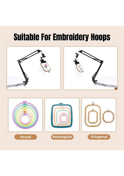 Nakış Çember Çapraz Saplama Stand: 360 Hoop Spin Düğmesi ile Ayarlanabilir Metal Dönmüş Nakış Çember Tutucu (Yurt Dışından) fiyatları