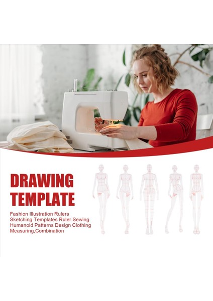 Moda Illüstrasyon Yöneticileri Çizim Şablonları Cetvel Dikiş Insansı Desenler Tasarım Giyim Ölçüm, Kombinasyon (Yurt Dışından) fırsatları