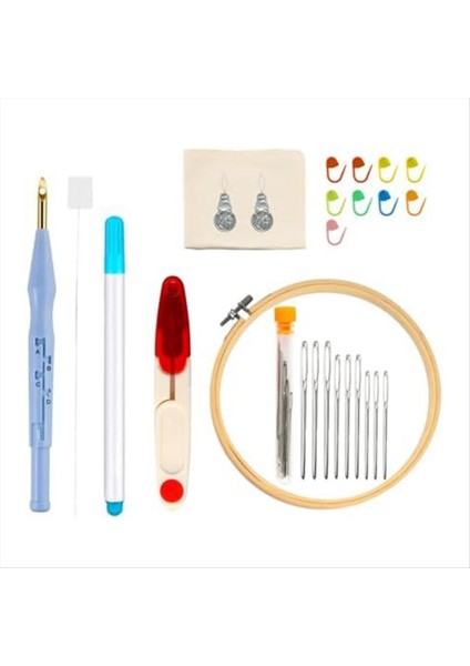 18 Adet Yumruk Iğne Nakış Kitleri Ayarlanabilir Yumruk Iğne Aracı, Yetişkinler Acemi Diy Zanaat, Dekorasyon ve Ler (Yurt Dışından)