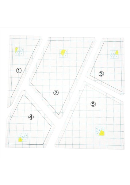 5 Adet Kapitone Şablon Set Dikiş Makinesi Cetvel Diy El Patchwork Kapitone Cetvel Yorgan Şablonları Kare Şablonlar (Yurt Dışından)