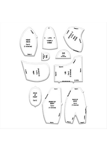 Hafıza Ayı Şablon Cetveli Seti, 10 Pcs Hafıza Ayı Şablonu Cetvel Seti 15 Inç Ayı Şablonu Için Uygun (Yurt Dışından) fırsatları