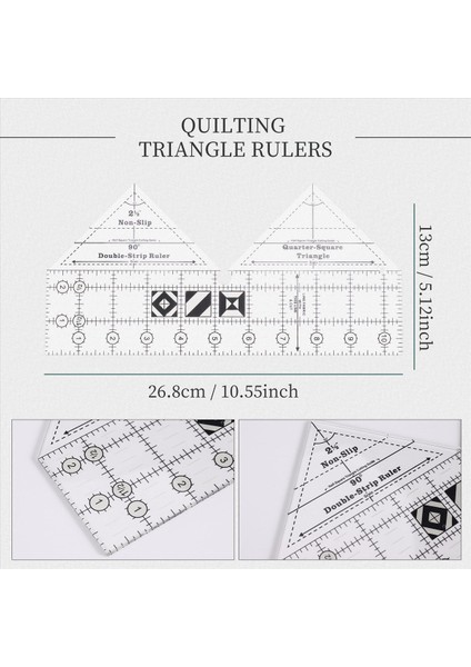 90 Derece Çift Şerit Yorgan Cetveli, 10 Inç Akrilik Kapitone Üçgen Yöneticileri, Kaymaz Kapitone Cetvelleri ve Şablonlar (Yurt Dışından) fırsatları