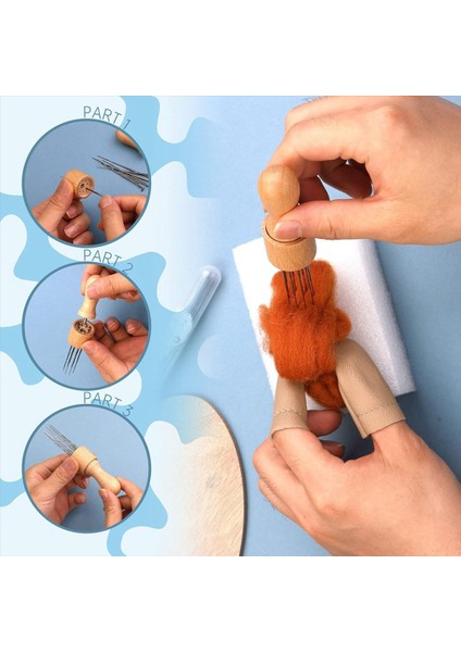 Yün Keçe Iğnesi Aletleri, 3 Boyutta Keçe Iğneleri Olan Yün Keçeli Alet Kiti ve Iğne Için 1/8 Iğne Ahşap Sap (Yurt Dışından) indirimleri