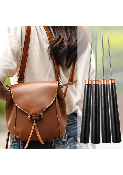 4pcs Ahşap Saplı Tıraş Ahl Araçları, Dikiş Ahl Seti Kit Terzi Awl Dıy Için Dikiş Dikişi Ahl Onarım Aracı (Yurt Dışından) fırsatları