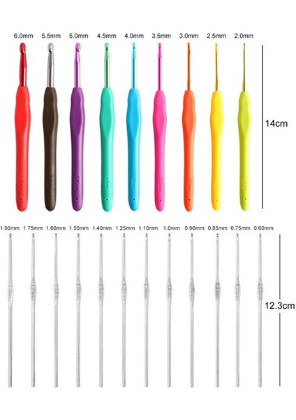 Yeni Başlayanlar Için Tığ Işi Kiti, Tığ Işi Kancalar, Ergonomik Yumuşak Saplı Tığ Işi Kanca, Depolama Çantası ile Tığ Işi Alet (Yurt Dışından)