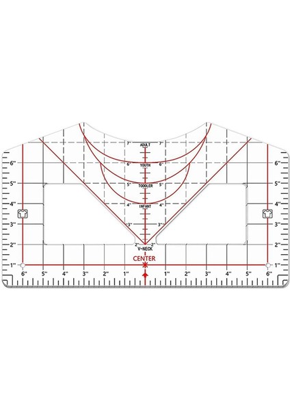Hizalama Için T-Shirt Cetveli T-Shirt Cetvel Merkezli Tasarım T-Shirt Ölçüm Aracı Tüm Boyutlar Için Akrilik Cetvel (Yurt Dışından)