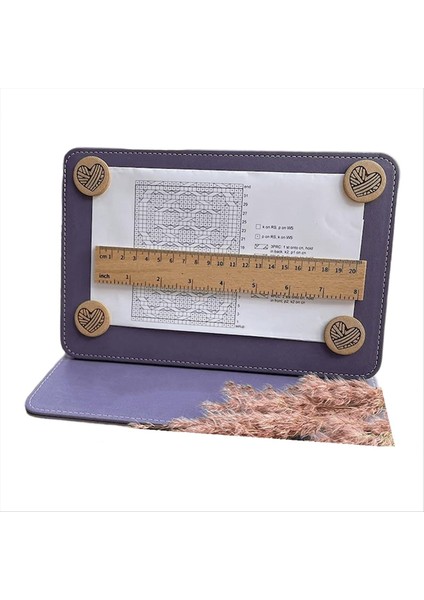Grafik Tutucu Örgü Aracı, Örgü Aracı Aksesuarları Grafik Tutucu, Örme Desen Tutucu, Tığ Desen Tutucu Mor (Yurt Dışından)