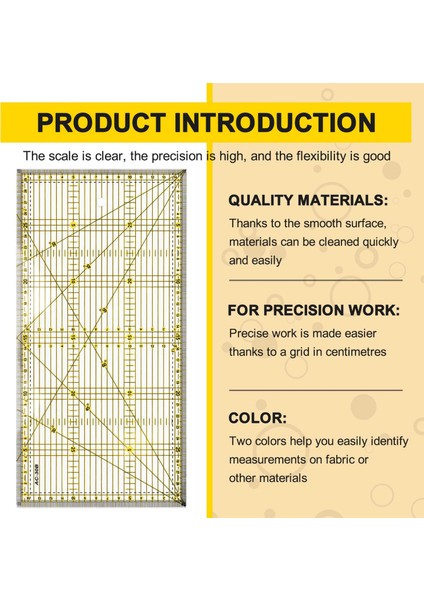 Kesme Cetveli Çok Amaçlı Patchwork Kumaş Yorgan Hükümdarı Dıy Giysi Tasarımı Çizim Kesme Araç Cetveli Dikiş Mat Kitleri 30 x 15CM (Yurt Dışından) fırsatları