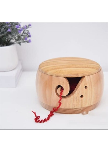 Ahşap Iplik Kase, Tığ Işi Iplik Iplik Kabı Tutucu El Yapımı Iplik Depolama Kabı, Açık Ahşap (Yurt Dışından) fırsatları