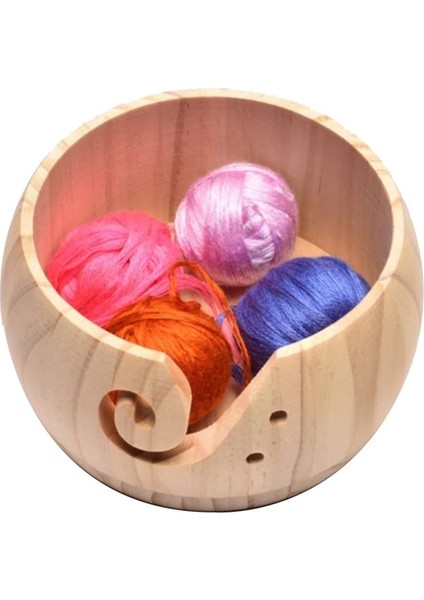 Ahşap Iplik Kase, Tığ Işi Iplik Iplik Kabı Tutucu El Yapımı Iplik Depolama Kabı, Açık Ahşap (Yurt Dışından) indirimleri