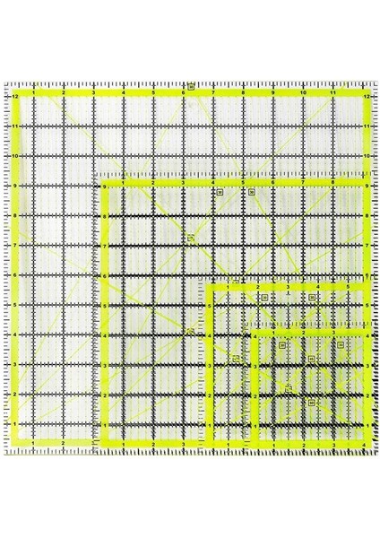 4 Adet Kapitone Cetvel, Kare Kapitone Hükümdarlar Kumaş Kesme Cetvel Akrilik Yorgan Yöneticileri Kaymaz Halkalarla Işaretlemek (Yurt Dışından)