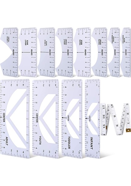 13 Adet T-Shirt Cetvel Kılavuzu Seti, T-Shirt Cetvel Aracı, Heat Press Tişört Merkezi Tasarımı Için Dıy Baskı Yöneticileri (Yurt Dışından)