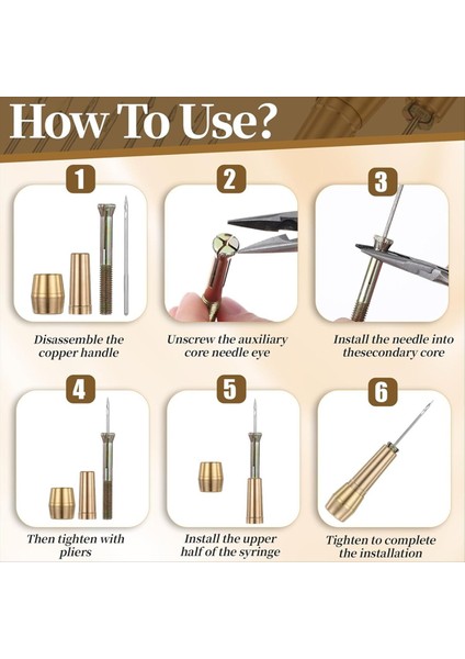 14 Adet Deri Dikiş Aim Iğne Bakır Saplı, Deri Dikiş Iğnesi Deri El Sanatları Dikiş Araçları (Yurt Dışından) fırsatları