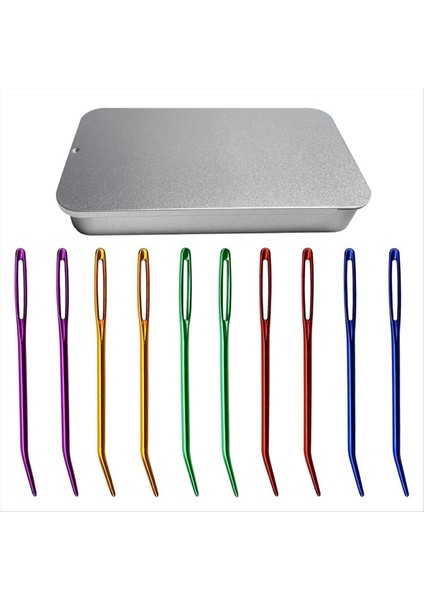 10 Adet Iplik, Goblen Iğnesi, Büyük Göz Dokuma Iğnesi, Künt Iplik Iğneleri, Dokuma Için Bükülmüş Uç Nakış Iğneleri (Yurt Dışından)