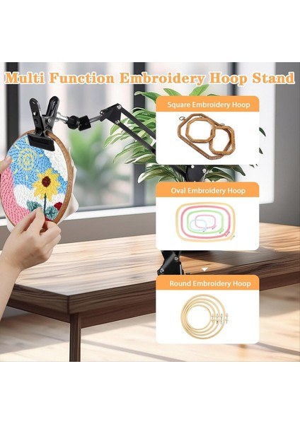 El Işi Için Ayarlanabilir Nakış Çember Tutucu, 360 ° Döndürülebilir, 3&#39;ü 1 Arada Çember/tablet/telefon Tutucu Masaüstü Stand Stand (Yurt Dışından) fiyatları