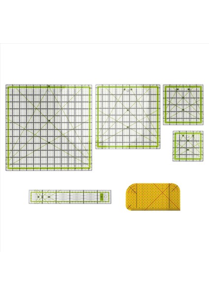 6 Adet Kapitone Cetvel Kare Akrilik Kapitone Cetvel Kumaş Kesme Cetveli Şeffaf Işaretleyici Akrilik Ütüleme Cetveli (Yurt Dışından)
