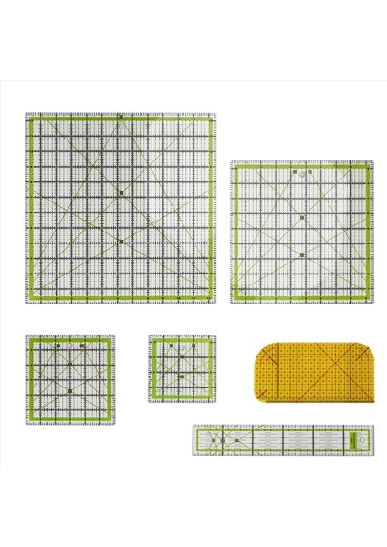 6 Adet Kapitone Cetvel Kare Akrilik Kapitone Cetvel Kumaş Kesme Cetveli Şeffaf Işaretleyici Akrilik Ütüleme Cetveli (Yurt Dışından) modelleri