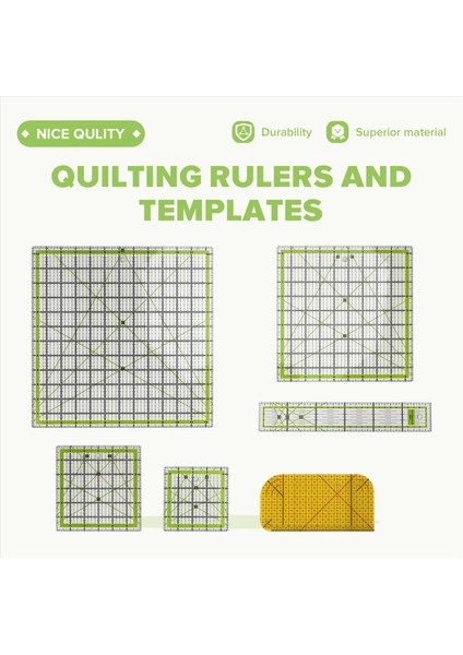 6 Adet Kapitone Cetvel Kare Akrilik Kapitone Cetvel Kumaş Kesme Cetveli Şeffaf Işaretleyici Akrilik Ütüleme Cetveli (Yurt Dışından) fırsatları