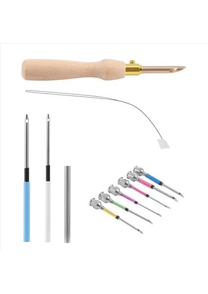 11 Adet Yumruk Iğne Alet Kiti Nakış Dikiş Yumruk Iğne ve Iğne Işçisi Nakış Paking Çapraz Dikiş Aletleri (Yurt Dışından)
