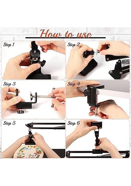 Nakış Çemberi Tutucu, Talimat Sahibi ile Ayarlanabilir Nakış Çember Tutucu, Çapraz Stitchand Nakış Projeleri (Yurt Dışından) modelleri