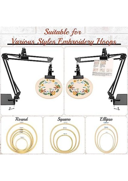 Nakış Çemberi Tutucu, Talimat Sahibi ile Ayarlanabilir Nakış Çember Tutucu, Çapraz Stitchand Nakış Projeleri (Yurt Dışından) fırsatları