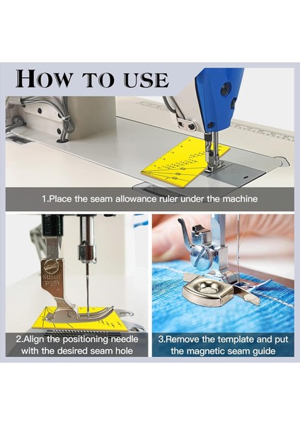 2 Adet Dikiş Kılavuzu Cetvel 4 Adet Manyetik Dikiş Kılavuzu, 1/8 Inç Ila 2 Inç Düz Çizgi Kenarları Dikiş Cetveli, (Yurt Dışından) indirimleri