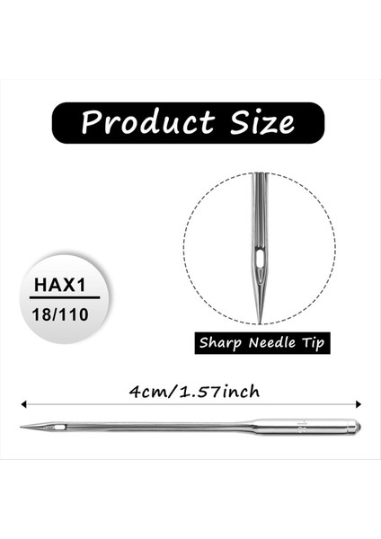 100PCS Dikiş Makinesi Iğneleri Evrensel Boyutlar Ağır Hizmet Tipi Dikiş Makinesi Iğneleri Nakış Için Deri Kot (110/18) (Yurt Dışından) fiyatları
