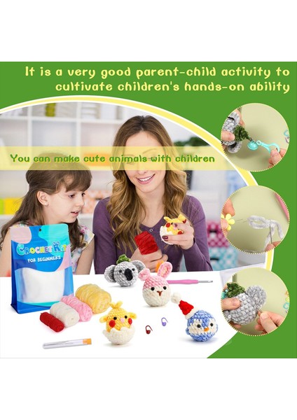 Tığ Işi Kit Diy Sevimli Hayvanlar Örgü Iplikli Tığ Işi Kiti Peluş Bebek Kolay (Kuş, Tavşan, Koala, Civciv) (Yurt Dışından) indirimleri