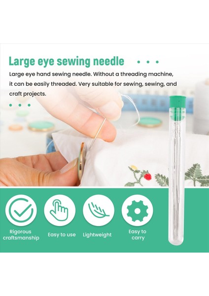 25 Büyük Göz Dikiş Iğneleri - 5 Boyutta Büyük Göz Eli Dikiş Iğneleri Dikiş ve Işçilik Için Net Depolama Tüpünde (Yurt Dışından) indirimleri