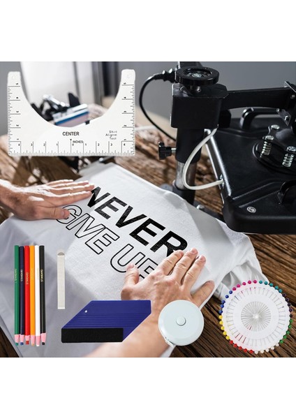 Sublimasyon Gömlek Alet Kitleri - 5 Tişört Cetveli Kılavuzu 12X16IN 2 Rulo Isıya Dayanıklı Tapa Dikiş Mark Kalem Aksesuarları (Yurt Dışından) indirimleri