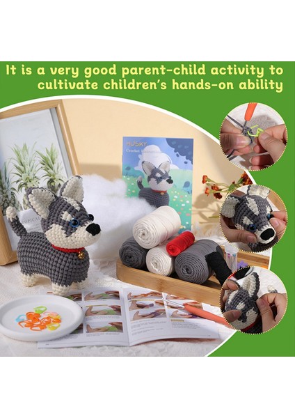 Tığ Işi Kiti Diy Husky Tığ Işi Kiti Iplik Iğneleri Iğneleri Peluş Bebek Yeni Başlayanlar Için Kolay Yeterli Iplik Kancası Içerir (Yurt Dışından) fiyatları