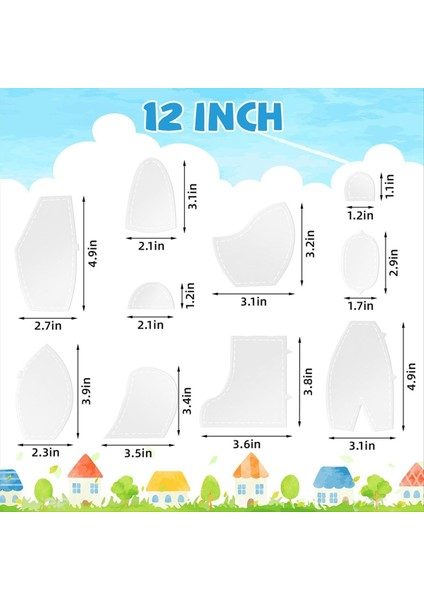 10 Adet Bellek Ayı Şablonu Cetveli Seti, Dikiş Kapitone Şablonları, Akrilik Kapitone Hükümdarları ve Şablonları 12 Inç (Yurt Dışından) fiyatları