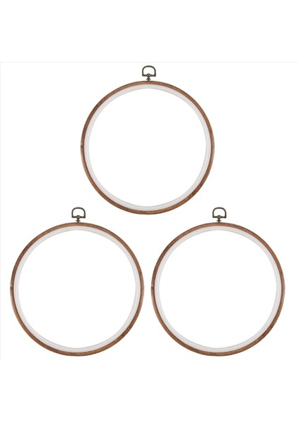 3 Parça 10 Inç 26CM Nakış Yüzüğü Çapraz Dikiş Yok Çemberler Set Taklit Edilmiş Ahşap Ekran Çerçeve Çemberi Nakış Kitleri (Yurt Dışından) fiyatları
