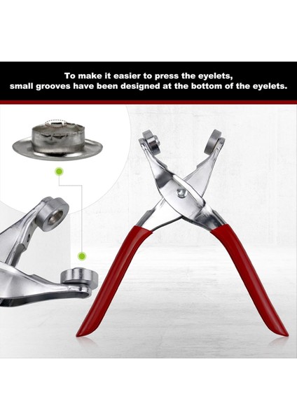 1/2 Inç Grommet Tool Kit, Grommet Kit, Deri, Kemerler, Ayakkabılar, Kumaş Için 200 Gümüş Metal Gezili Deri Punch Pense (Yurt Dışından) fırsatları