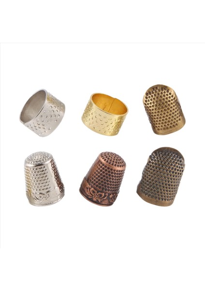 6 Adet Dikiş Yükseği Parmak Koruyucusu, Ayarlanabilir Metal Parmak Kalkanı Koruyucusu Dikiş Nakış Iğnesi (Yurt Dışından)