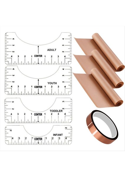 Tshirt Cetvel Ptfe Savaklar Isı Bantı, Heme Presi Için 3 Ptfe Savap 16X12INCH, Vinil Hizalama Için Tshirt Cetvel Kılavuzu (Yurt Dışından)