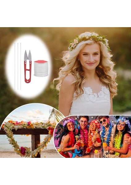 Lei Yapma Kiti Uzun Dikiş Ne Iğneler-Beyaz Kablo Mezuniyet Partisi Malzemeleri Çiçek Çelenk Bakımı Aksesuar B (Yurt Dışından) indirimleri