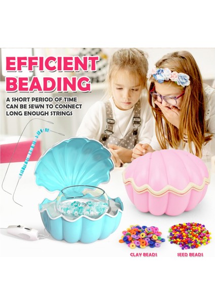 Boncuk Stringing Machine Spinner, Iğne ve Iplik Bilezikleri ile Kız Clay Electric Için Yapmak Pembe (Yurt Dışından) indirimleri