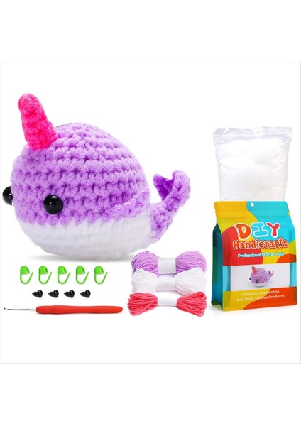 Dıy Balina Tığ Işi Kiti Iplik Iğneleri Peluş Bebek Kolay (Mor) (Yurt Dışından)