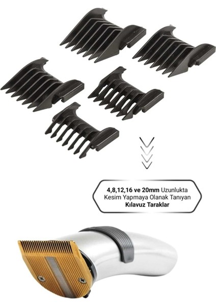 609 Profesyonel Şarjlı Saç Sakal Kesme Tıraş Makinesi Erkek Tıraş Makine Seti