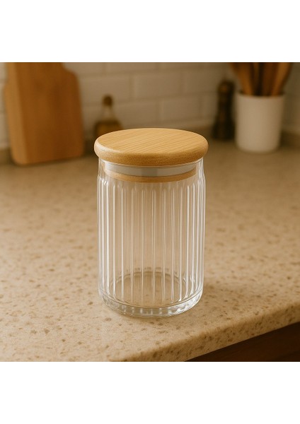 5'li Bambu Kapaklı Cam Baharatlık Seti - 150 ml | Mutfak Düzenleyici Vakumlu Kavanoz Takımı fırsatları