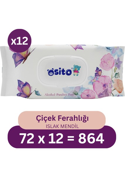 Çiçek Ferahlığı Islak Mendil (12 x 72) 864 Yaprak modelleri