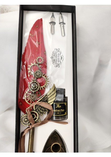 Steampunk Temalı Divit (Tüy) Kalem ve Mürekkep Seti (28 x 9 Cm) fiyatları