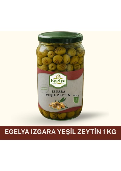Izgara Yeşil Zeytin 1 kg – Doğal, Katkısız, Koruyucusuz