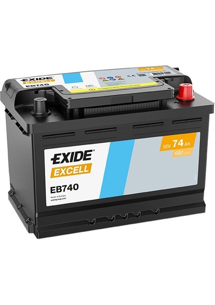 EB740 12V 74AH 680A Excell Standart Akü ( Üretim TARIHI:2025 )